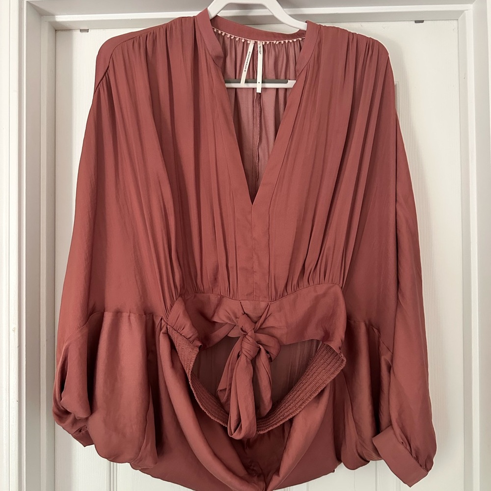Elegant Women's Blouse in Rust